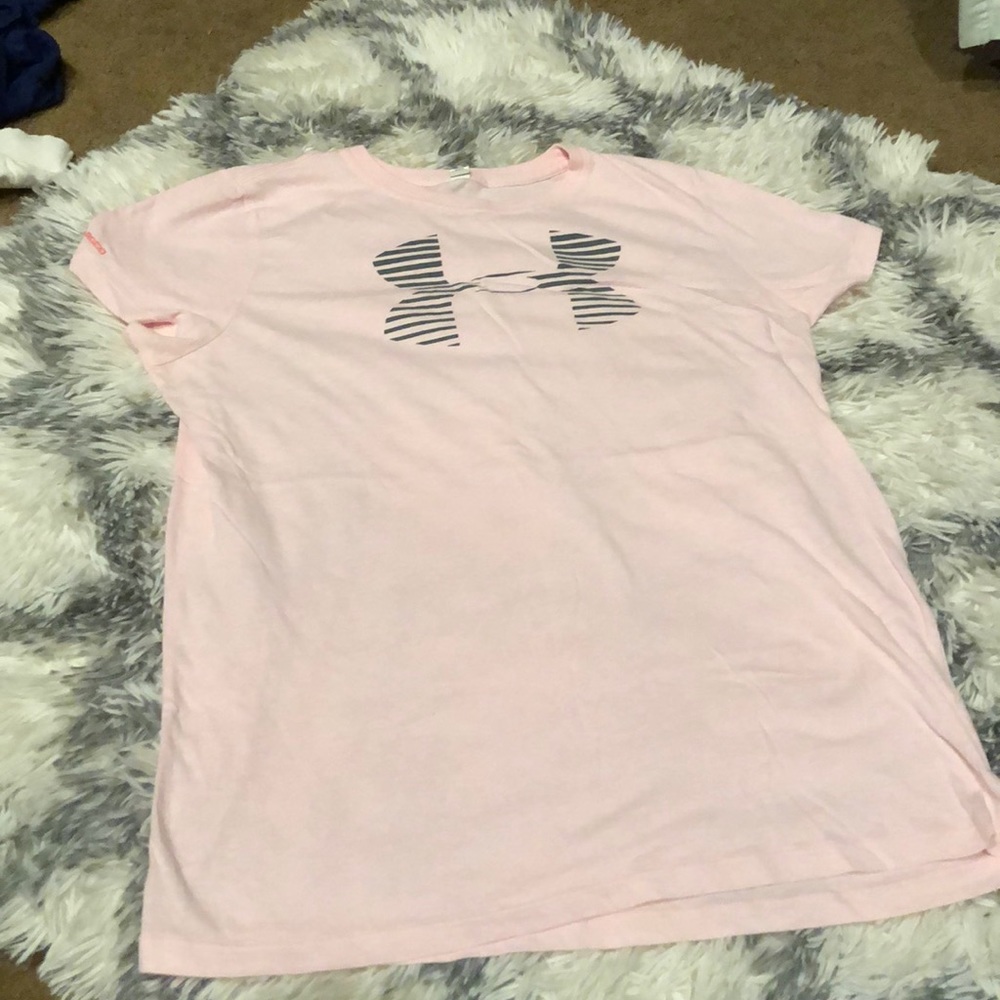 Pink and Gray under armor shirt size LG